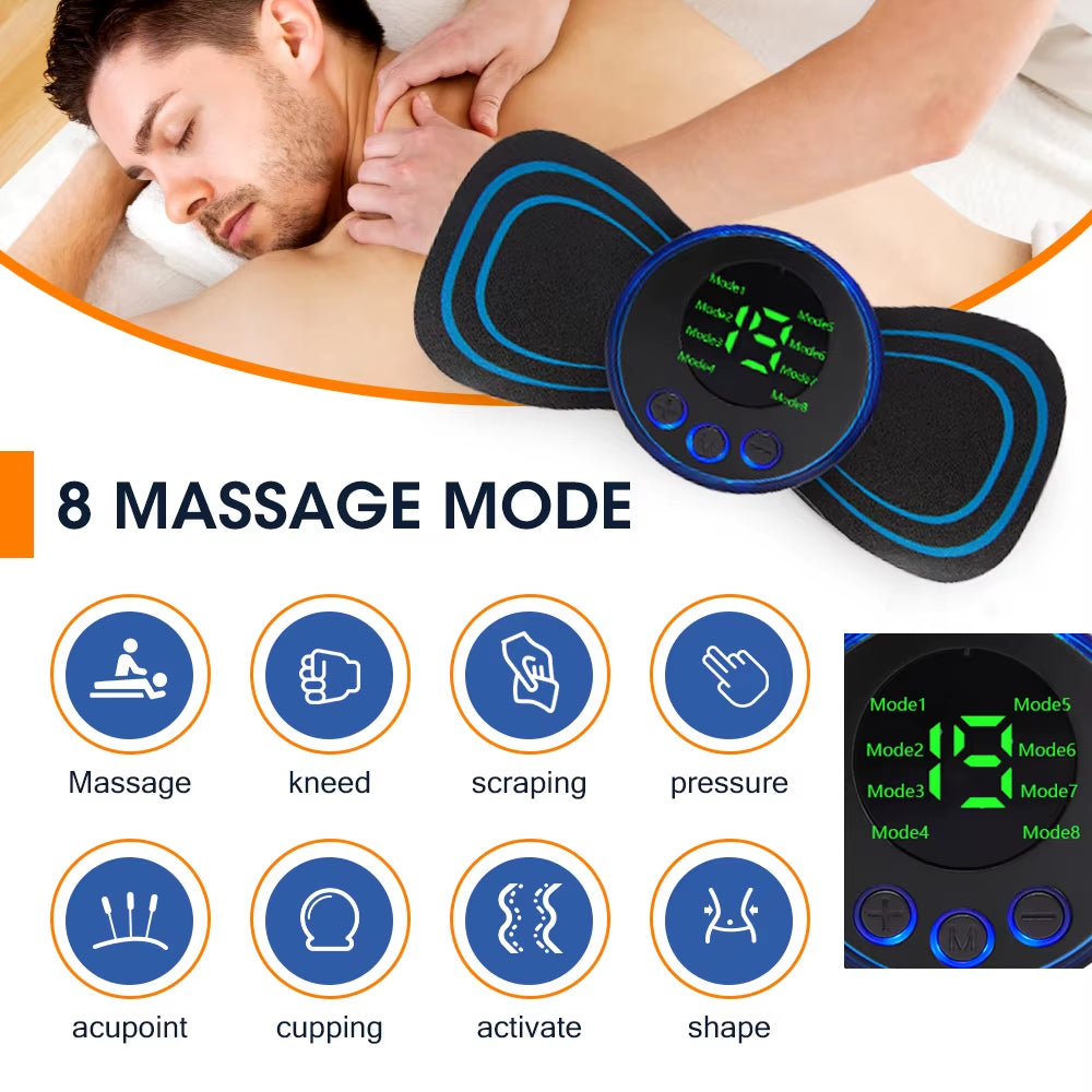 EMS Neck Stretcher Massager Electric Neck Massage Muscle Pain Relief Pulse Cervical Massage Patch Acupuncture Muscle Stimulator