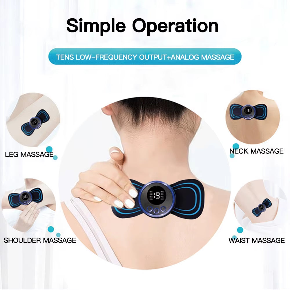 EMS Neck Stretcher Massager Electric Neck Massage Muscle Pain Relief Pulse Cervical Massage Patch Acupuncture Muscle Stimulator